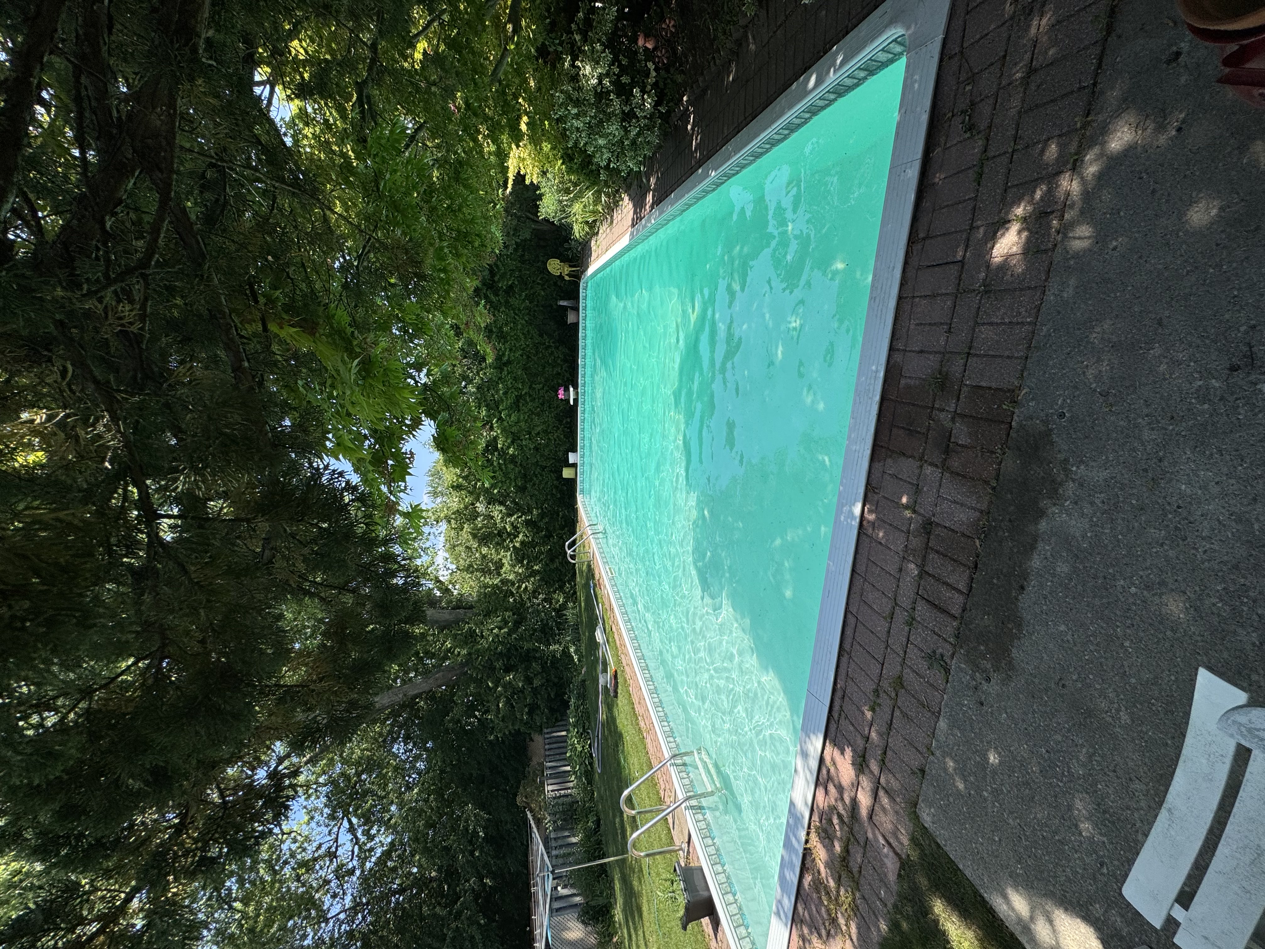 After &mdash; clean pool deck