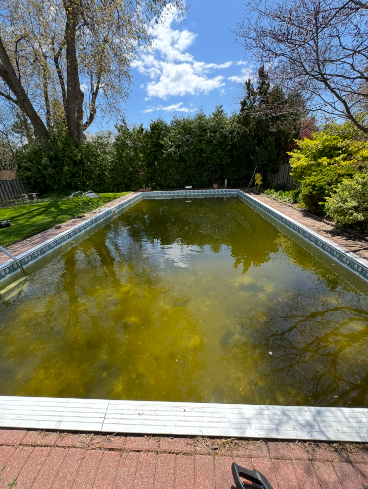 Before &mdash; dirty pool deck